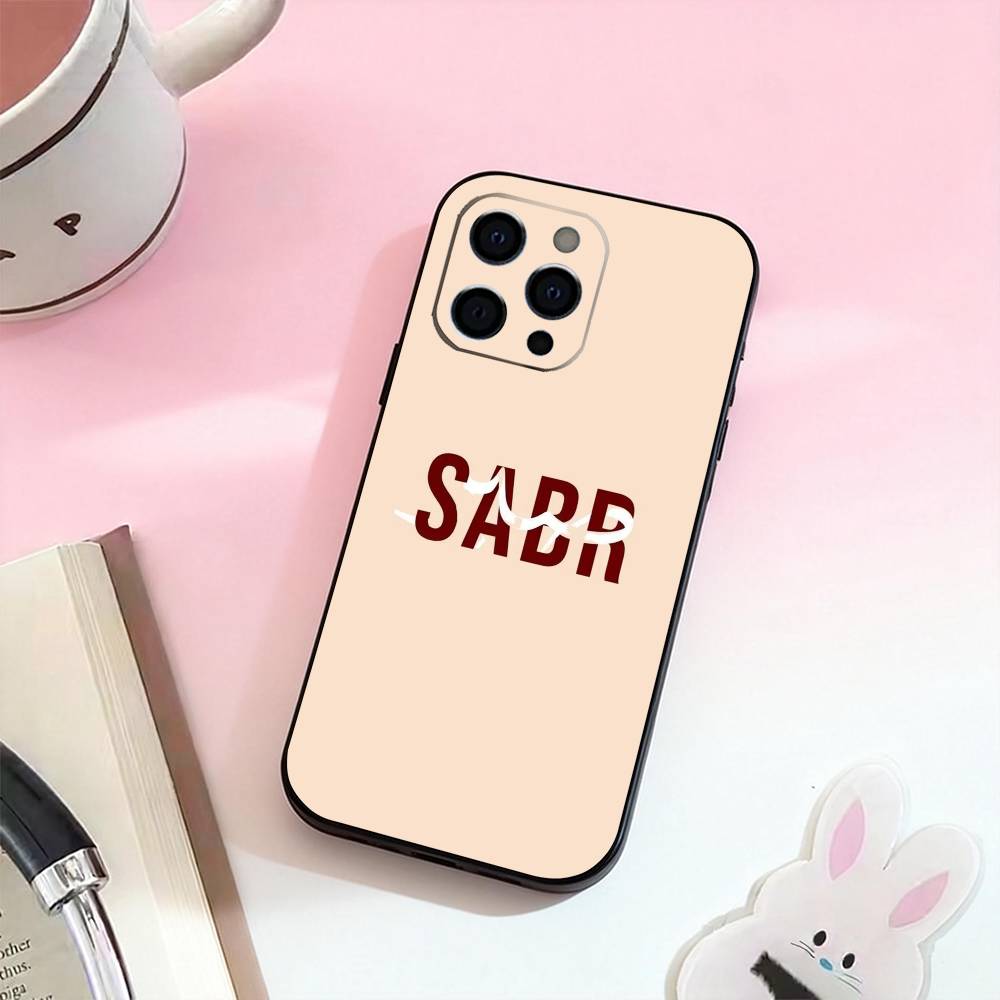 

Q-Quran Sabr Islam Patience Phone Case For iPhone 17,16,15,14,13,12,11 Plus,Pro Max,Soft Silicone Black Cover iPhone17PRO