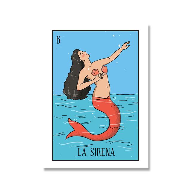 Abstract Mexican Tarot Poster and Prints Nordic Wall Art Pictures Colorful Lottery Canvas Painting for Living Room Home Decor