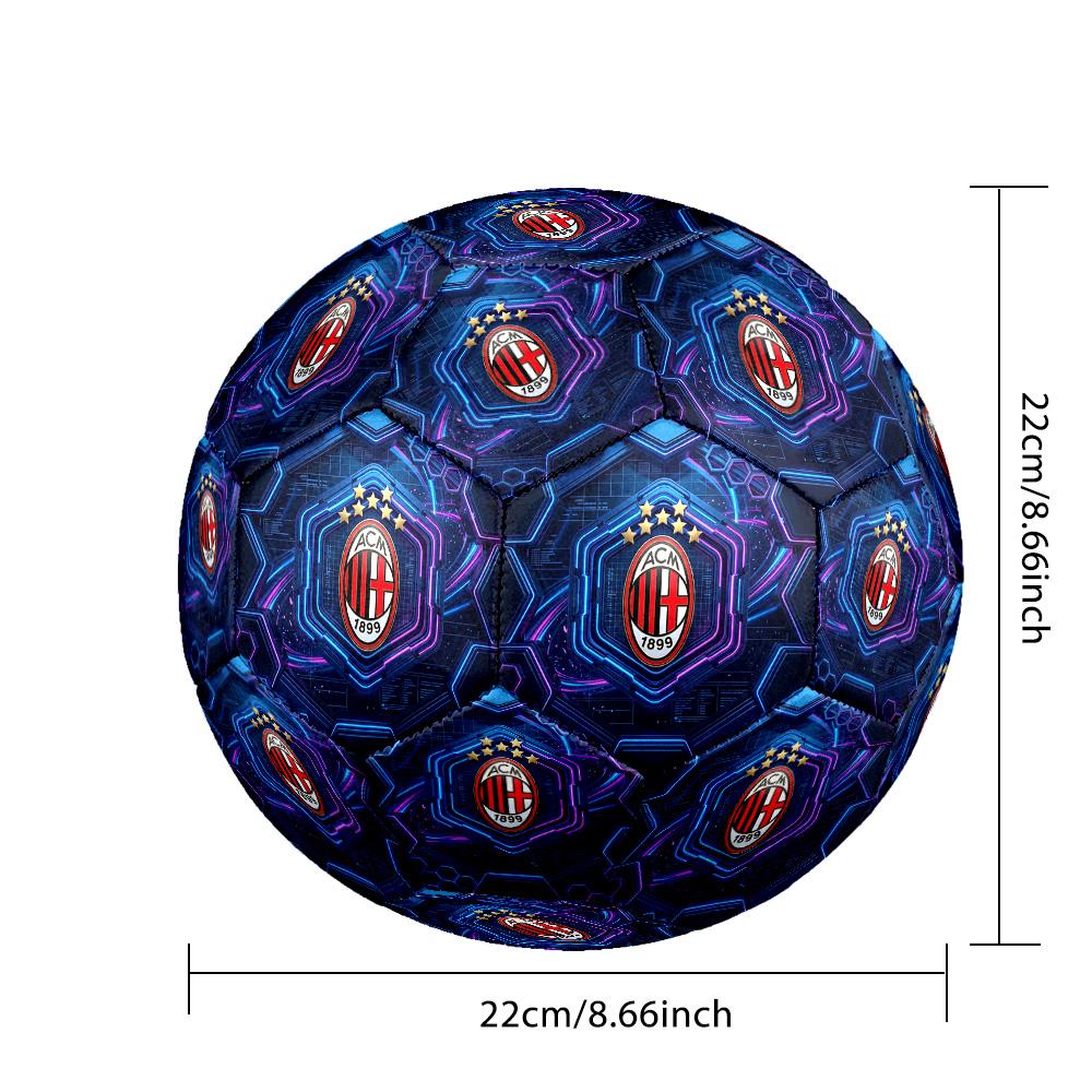 AC Milan Theme Soccer Ball Size 5 Soccer Ball Soft Touch Professional Training Football for Outdoor Sports