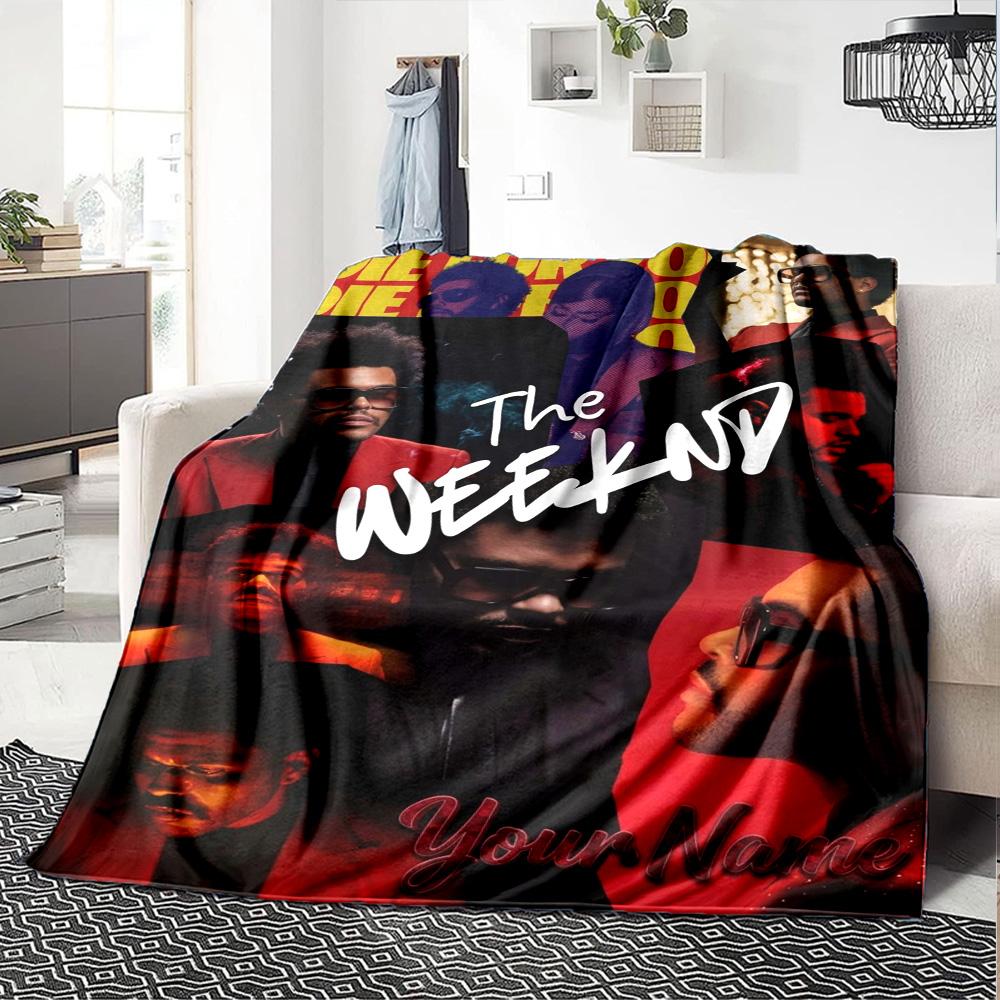 Name Custom The Weekend Print Flannel Blanket High Quality Warm Comfortable Cover for All Seasons Perfect for Gifts Home Decor