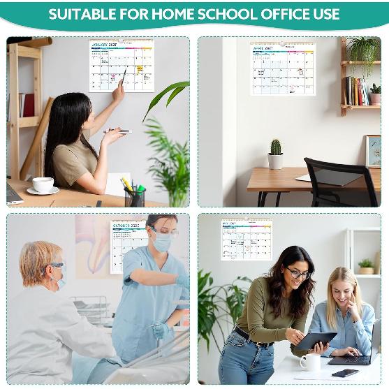 Wall Calendar 2026-2027, 18 Month Large Desk Calendar from January 2026 To June 2027 14.5" X 11.8" Monthly Calendar with Twin-Wire Binding for Home