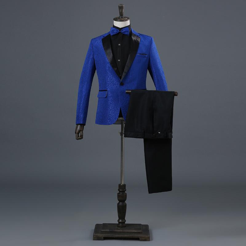 Men`s Red, White, Blue Floral Suit