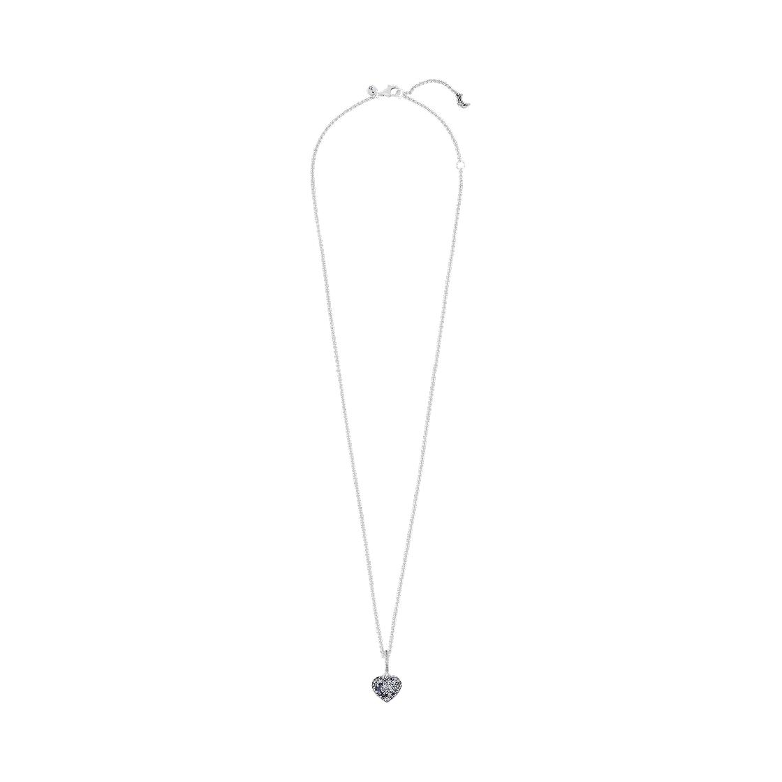 Pandora Brilliant Blue Moon And Star 925 Silver Necklace Women necklace 399232C01 Box,Blue