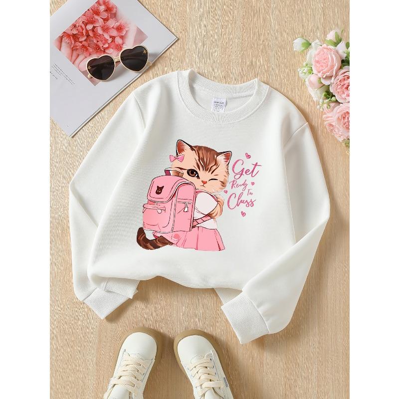 Kids Sweatshirt,Round Neck Fashion Sweatshirt Featuring Adorable Animal Prints, Autumn and Winter,Round Neck Sweatshirt Casual Comfortable Warm