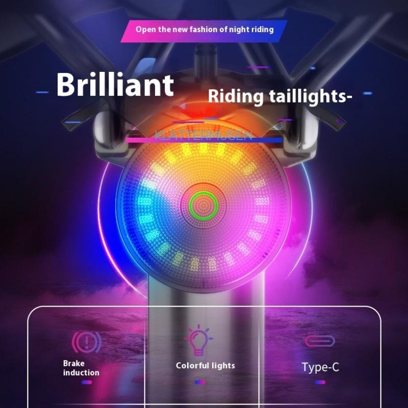 Bicycle Rear Light Red TailLight LED Night Safety Warning Light USB Cycling Tailligh Smart Brake Sensing Light Bike Accessories