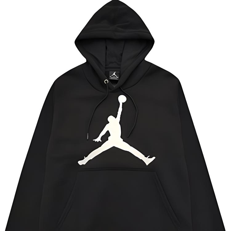 Jordan Jump Man Logo Print Fleece Sports Training Hoodie Men Tops Black BQ9236-010