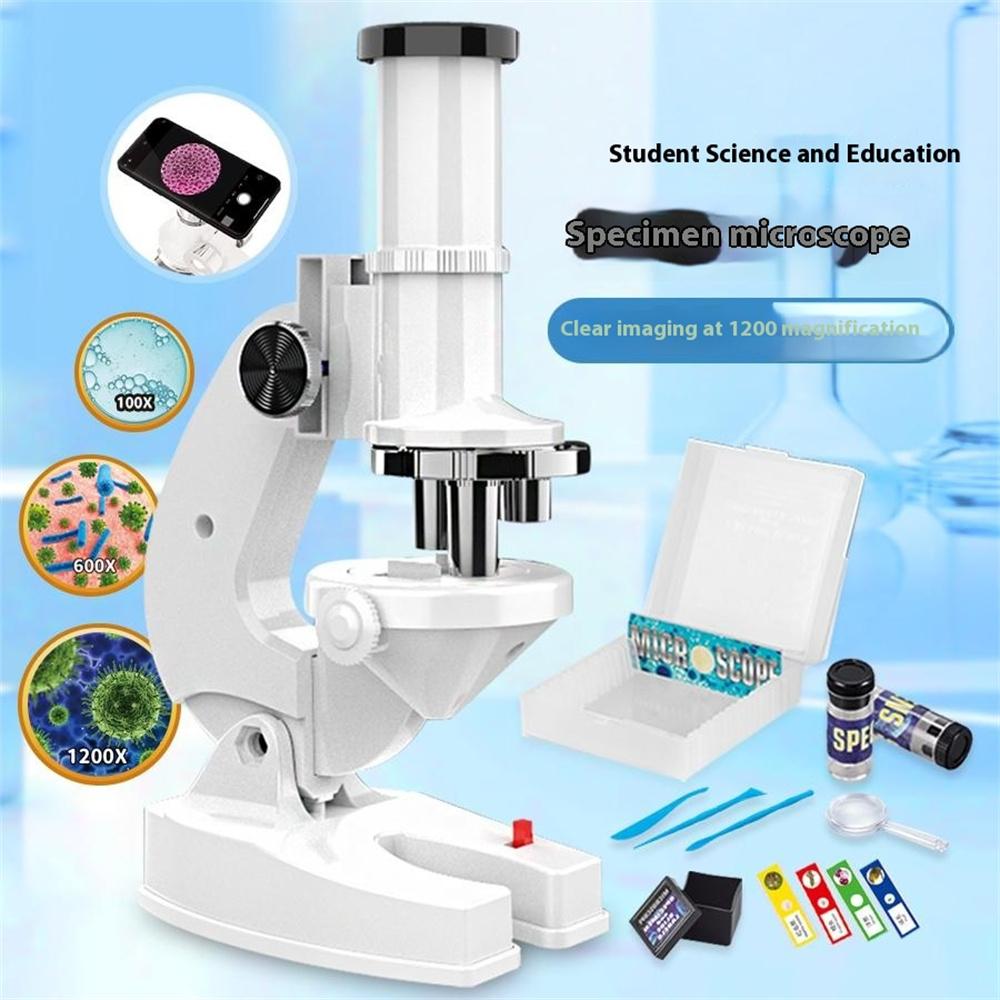 2235 Children Microscope 1200X Magnifying Phone Observation STEM Students Science Experiment Toy