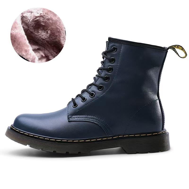 Men's Large-Size European Style Two-Layer Cowhide Martin Boots for Workwear and Casual Wear