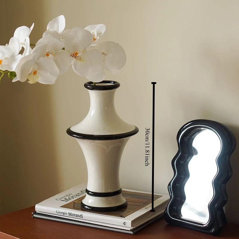 Ретро Новая Керамическая Ваза Простая Современная Легкая Роскошь Искусство Настольное Цветочное Украшение Декоративный Орнамент