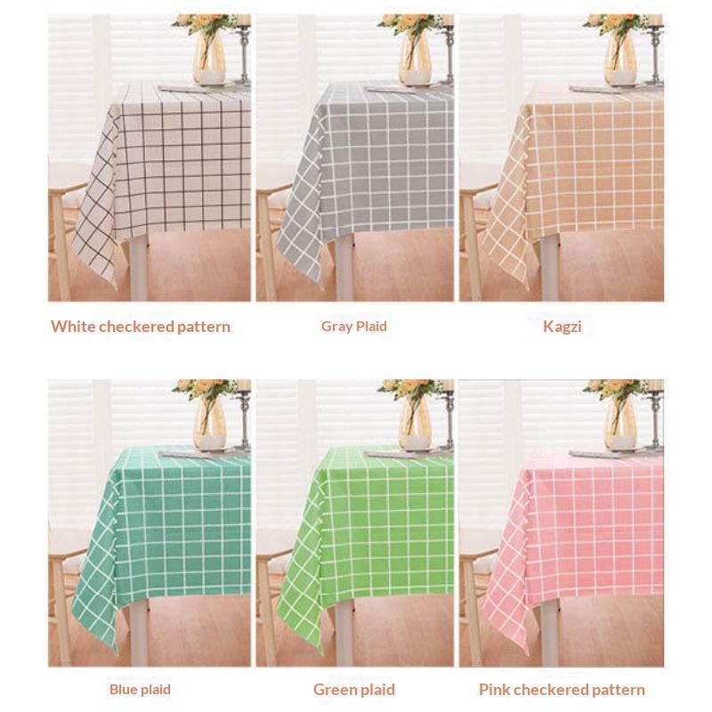 Table Cloth For Home Waterproof Plaid Stripe Dining Tablecloth Kitchen Decorative Rectangular Coffee Cuisine Party Table Cover