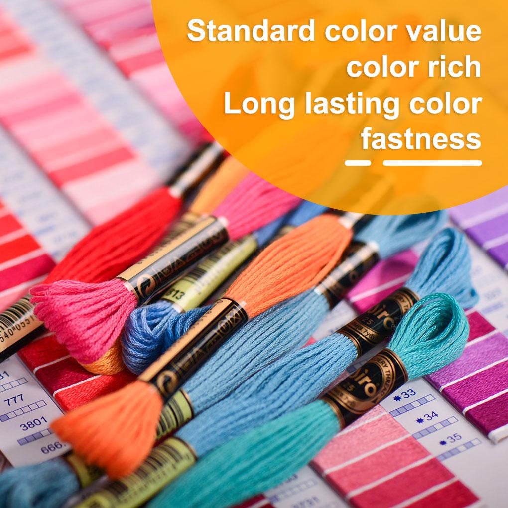 Multicolor Embroidery Cross-stitch Threads Floss Anti-pilling Sewing Skeins Wristband Headwear Needlework Supplies 7.5m