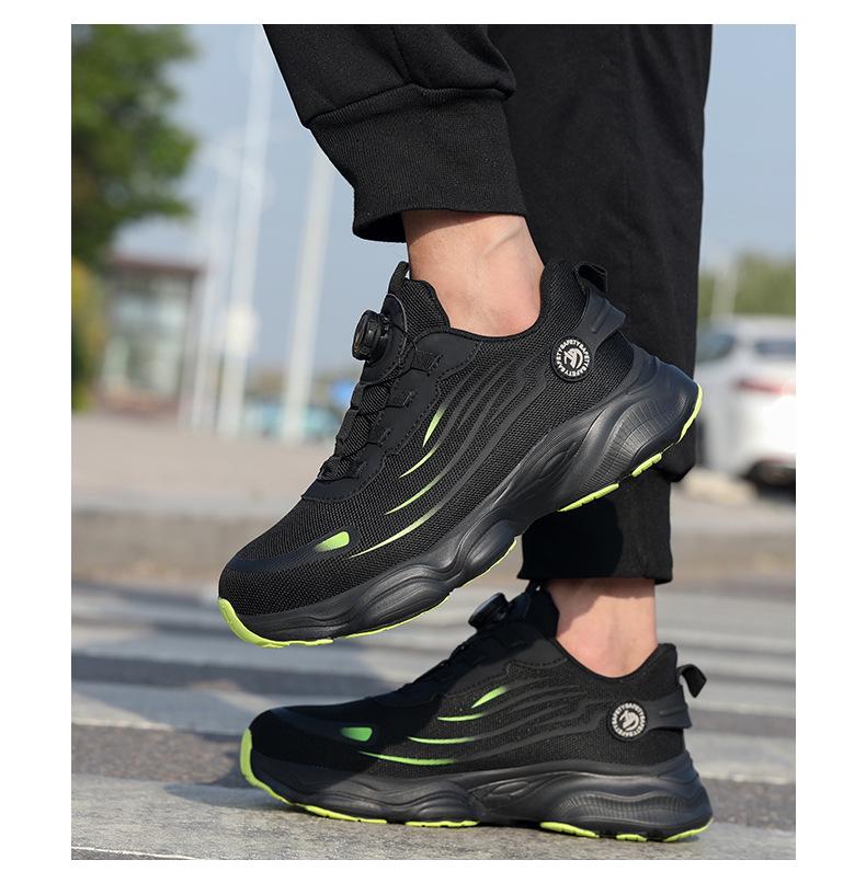 Steel Toe Breathable Fly-Knit Safety Shoes: Lightweight, Anti-Smash & Anti-Puncture with Convenient Rotary Fastening