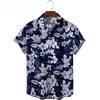 Modisches Herren Hawaiihemd Männlich Vintage Klassisch Tropische Pflanzen 3D Gedruckt Strand Aloha Hemden Kurzarm Locker Unisex Oberteile