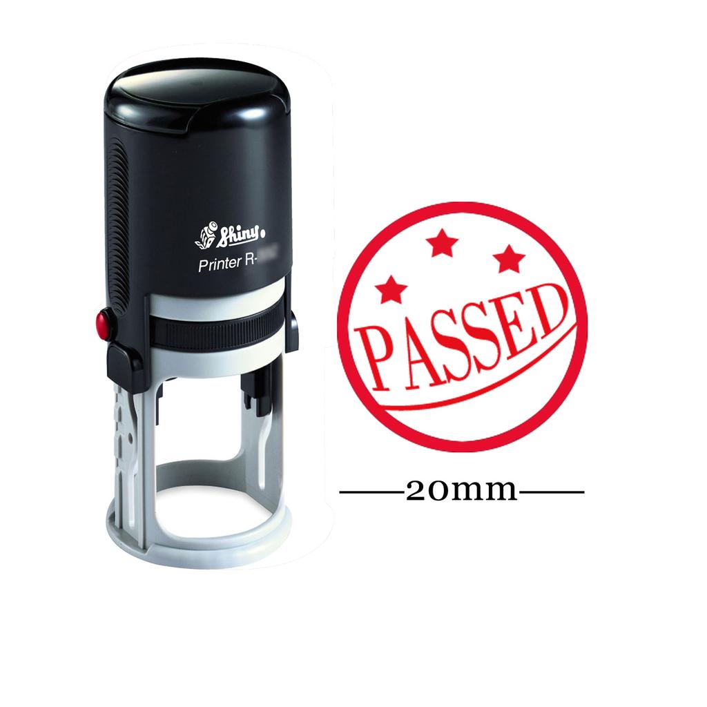 Personalized Teachers Stamps PASSED Round Self Inking 20 mm Rubber Stamp Custom Shiny