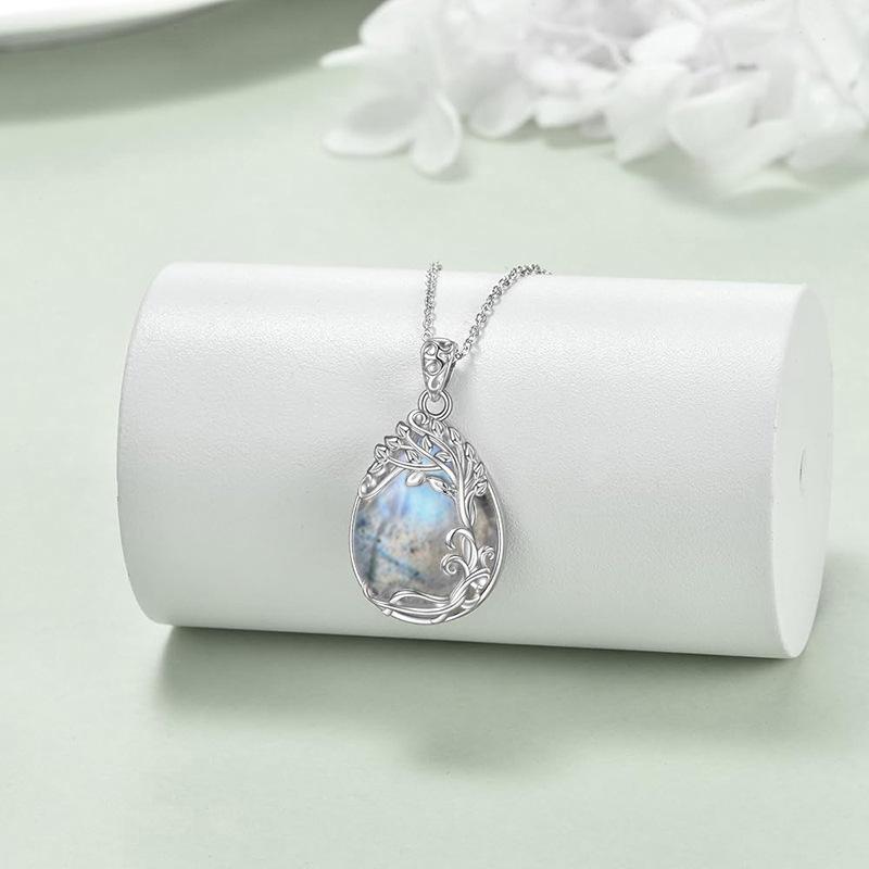 Three-dimensional thorn leaf water drop necklace female, natural forest sticker jewelry, new Chinese style factory direct sales