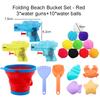 Children Summer Sand Playing Toys Plastic Seaside Outdoor Folding Bucket Water Gun Entertainment Over 3 Years Old Kids Gifts TMZ