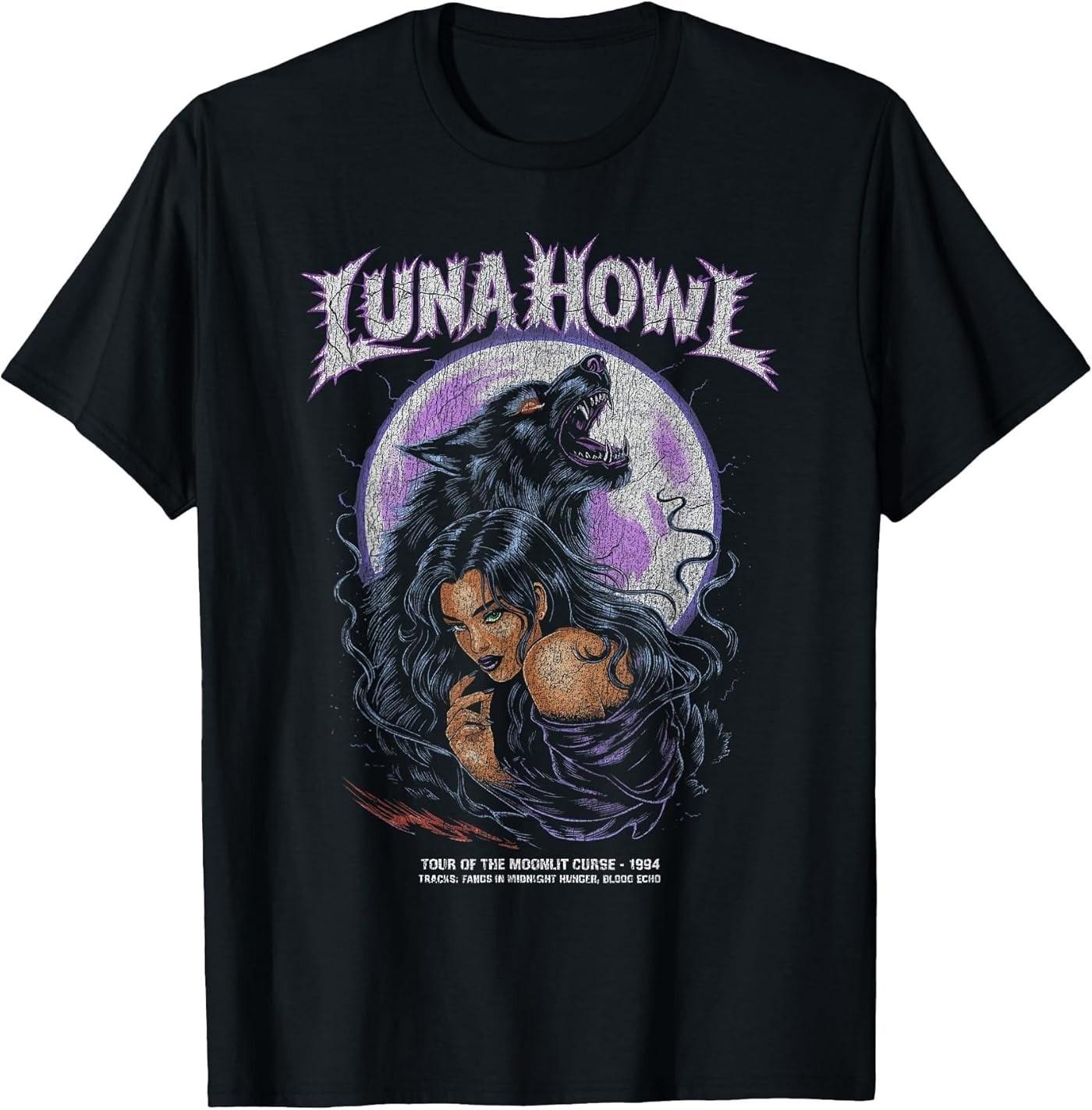 Werewolf Metal Music Band Poster Dark Fantasy Gothic Moon Unisex T-Shirt S