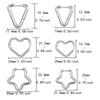 1Pairs Stainless Steel Women Men Ear Stud Triangle Heart Star Circle Hoop Earring Unisex Piercing Jewelry