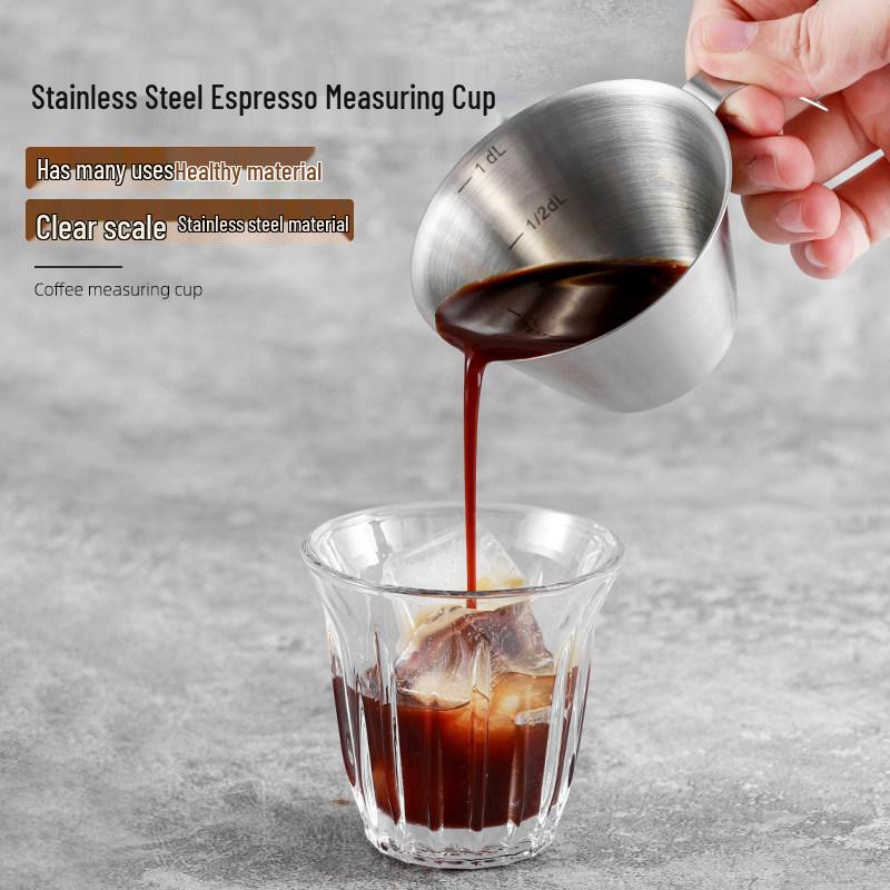 304 Stainless Steel Espresso Measuring Cup with Scale, 100ml 1-pack Stainless Steel Measuring Cup