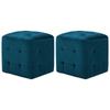 Day and Night - Day and Night Pouf 2 Units Blue Velvet 30x30x30 Cm