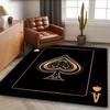 Large Luxury Poker Mat Ace of Spades Design Non Slip Plush Bottom Black Golden Decor Living Room Game Room Office Parties