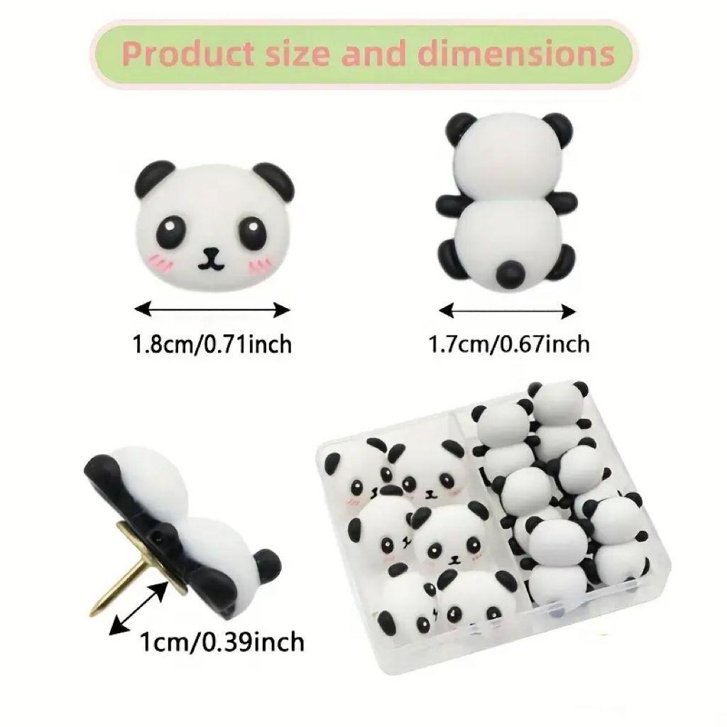 Cartoon Panda Pushpins for Message Boards and Photo Walls