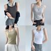 Cotton Sleeveless Tank Top With Wide Straps For Summer Yoga And Beach Wear
