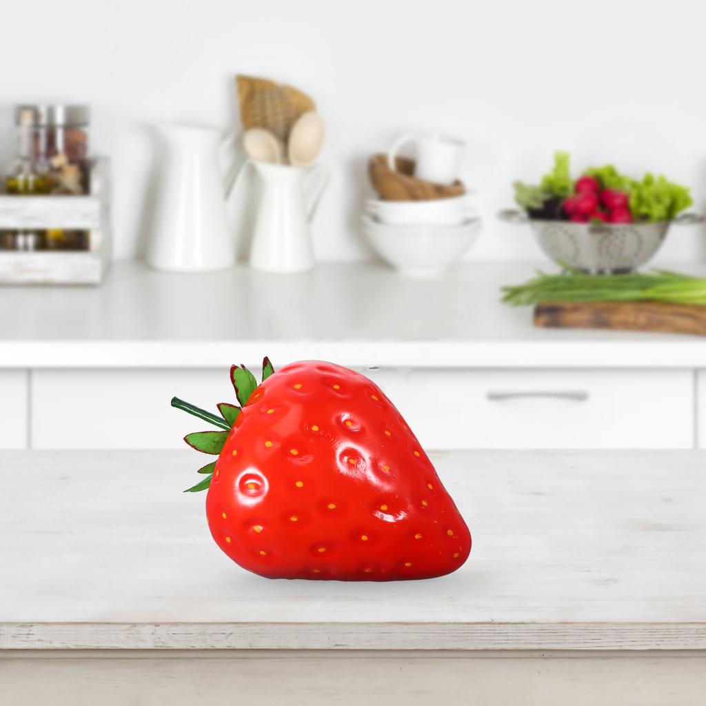 Extra Large Simulation Strawberry Fake Fruit Decorative Artificial Lifelike Photo Prop for Party Home Kitchen Display