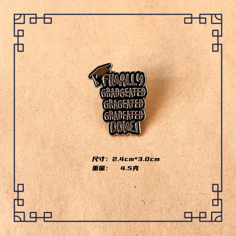 Creative Graduation Gift Metal Enamel Brooch Clip Fashion Book Hat Flower Badge Men Women Clothing Pin Fashion Jewelry Accessori
