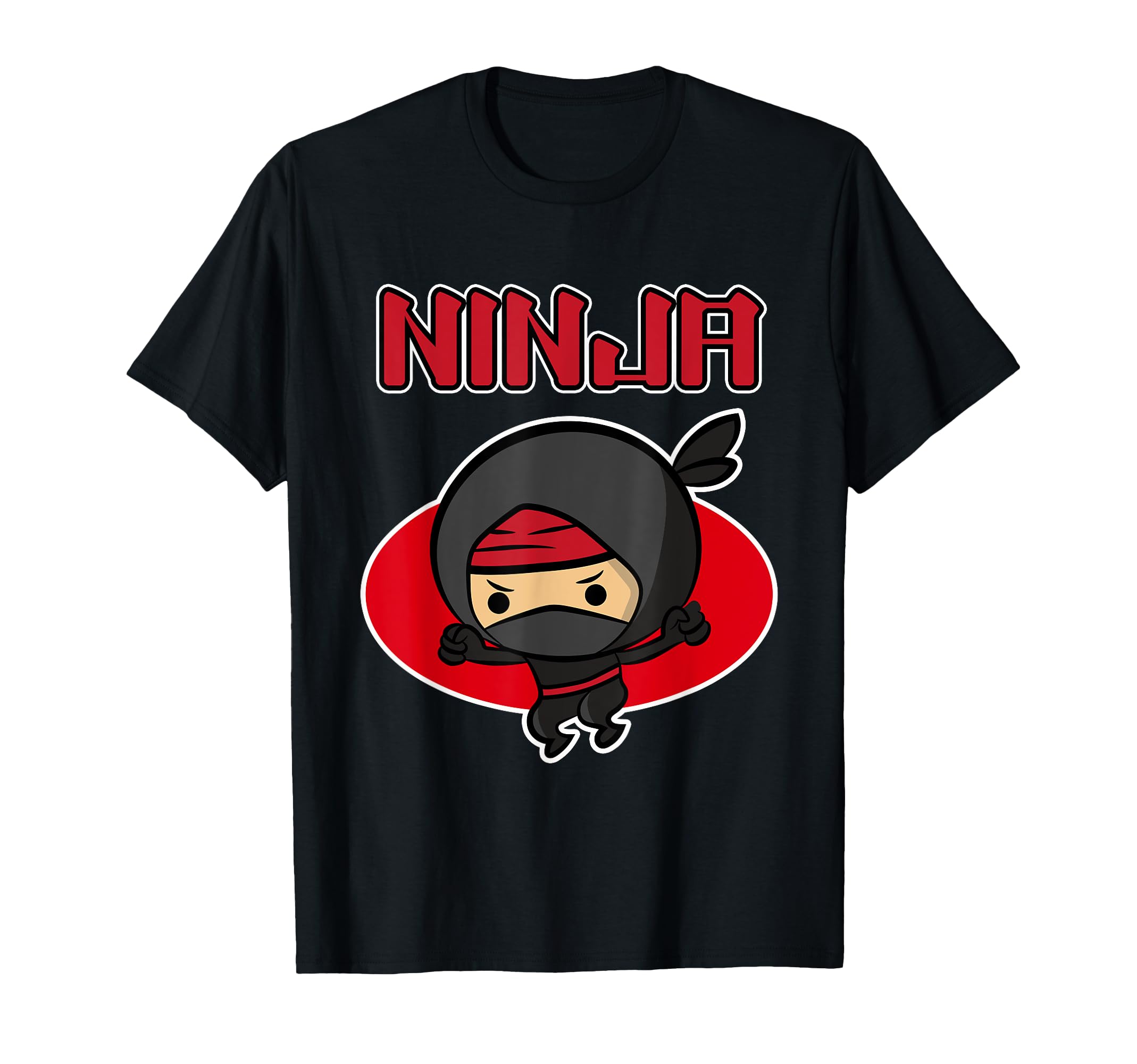 

Japanese ninja cute design, unisex, ninja. T-shirt чорний