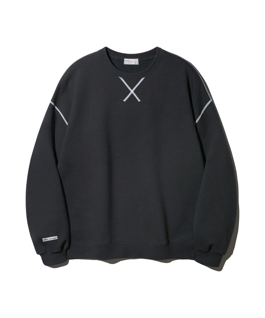 BAKKEN Basic Stitch Point Sweatshirt Bk5960_Charcoal
