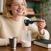 ABS Coffee Scooper Long Handle Measure Cup with Funnel Ground Coffee Scoop multifunctional coffee measuring kitchen tool