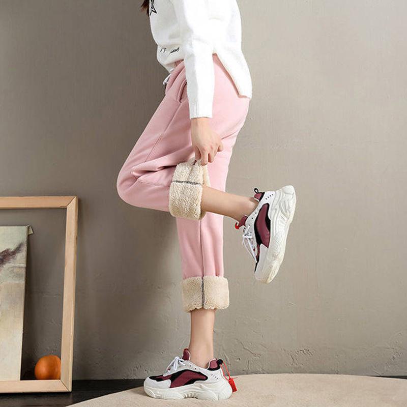 Velvet Sports Pants Women's Casual Wide Leg Pants Loose Oversized Warm and Thick Lambskin Lantern Pants Wearing Sweatpants Outside Autumn and Winter