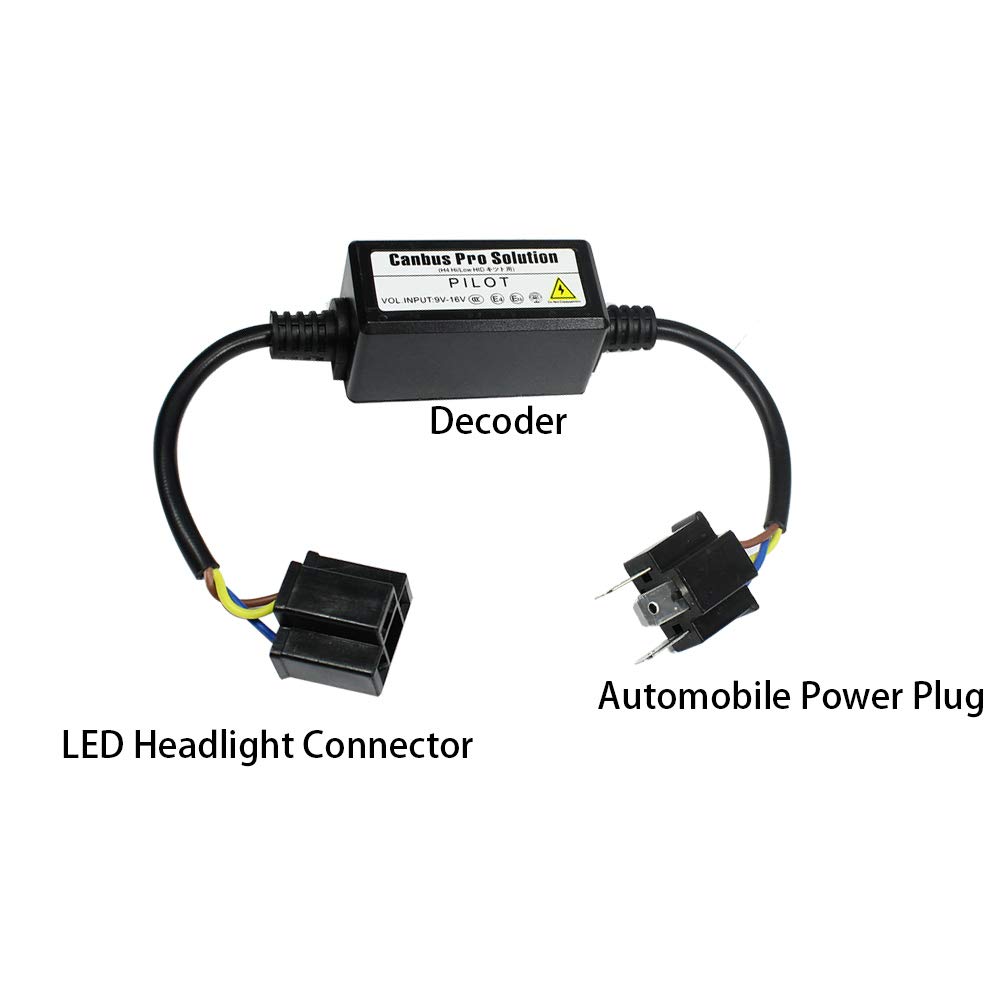 YUNPICAR LED H4 Hi/Low Uso Dual, Decodificador LED, Faro, Prevención de Parpadeo LED, Cancelador, Unidad