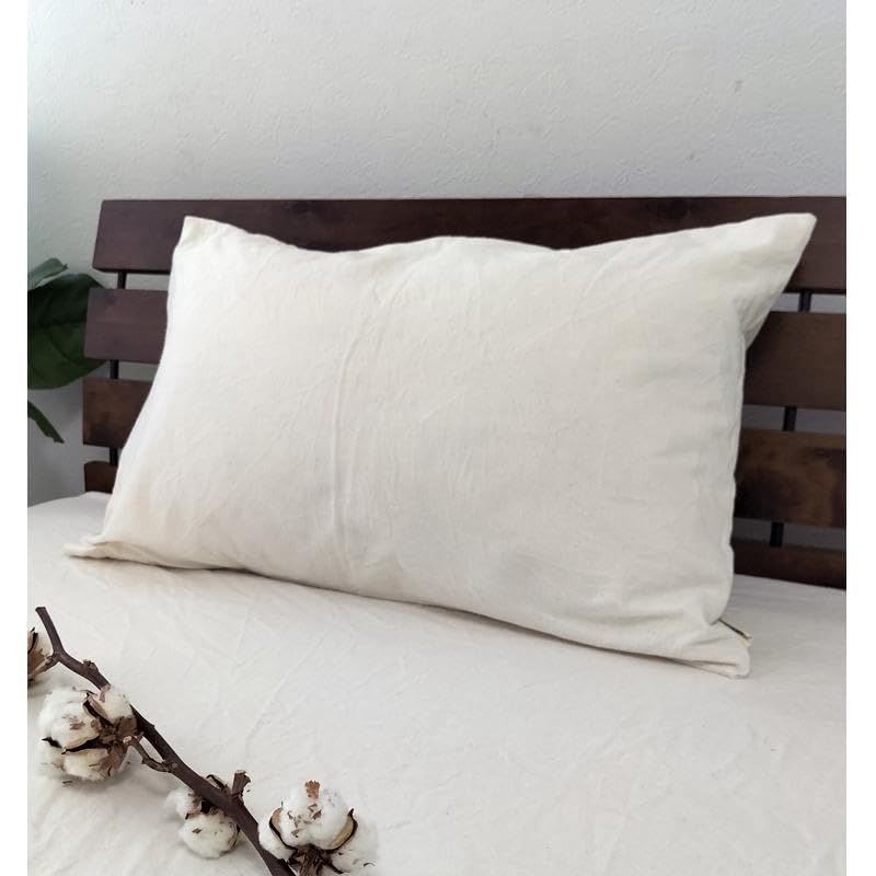 

Kishu Bleached Bedding Organic Cotton Solid Machine Made in KNMC Pillowcase, Flannel, Additive-Free, Unbleached, Color, Kinaco, Beige, Warm, Clean,