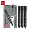 Deli 6881 Bold Tip Oil-Based Marker Pens, Black (2 Boxes)