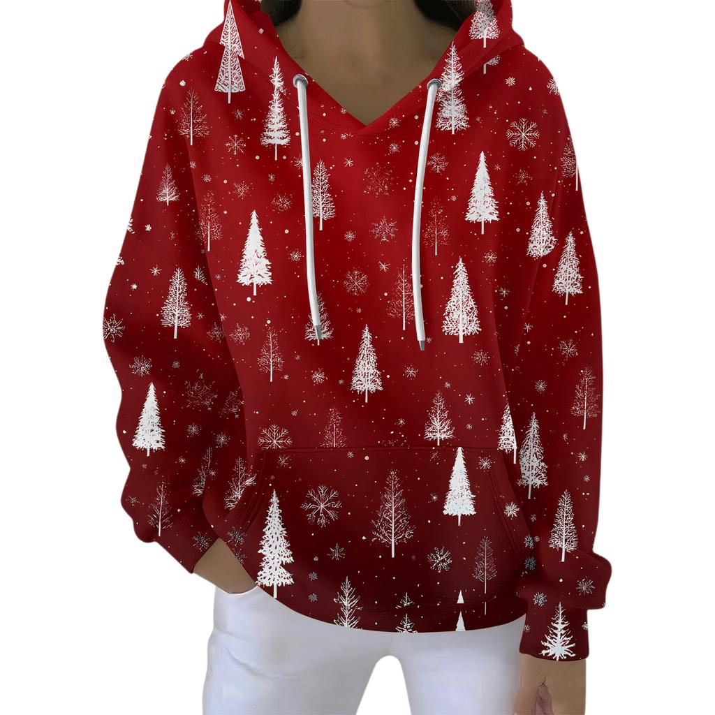 Dámská módní ležérní mikina s kapucí, volného střihu, s potiskem, s dlouhým rukávem