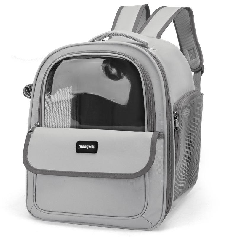 

Transparent Cat Carriers Bags Fashion Breathable Outgoing Travel Carrying Backpack Carrier For Cats Small Dogs Cat Backpack Pet 40x33x25cm серый
