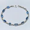 Natural Blue Kyanite Gemstone 925 Solid Sterling Silver Gift Bracelet 7-8" r4G53