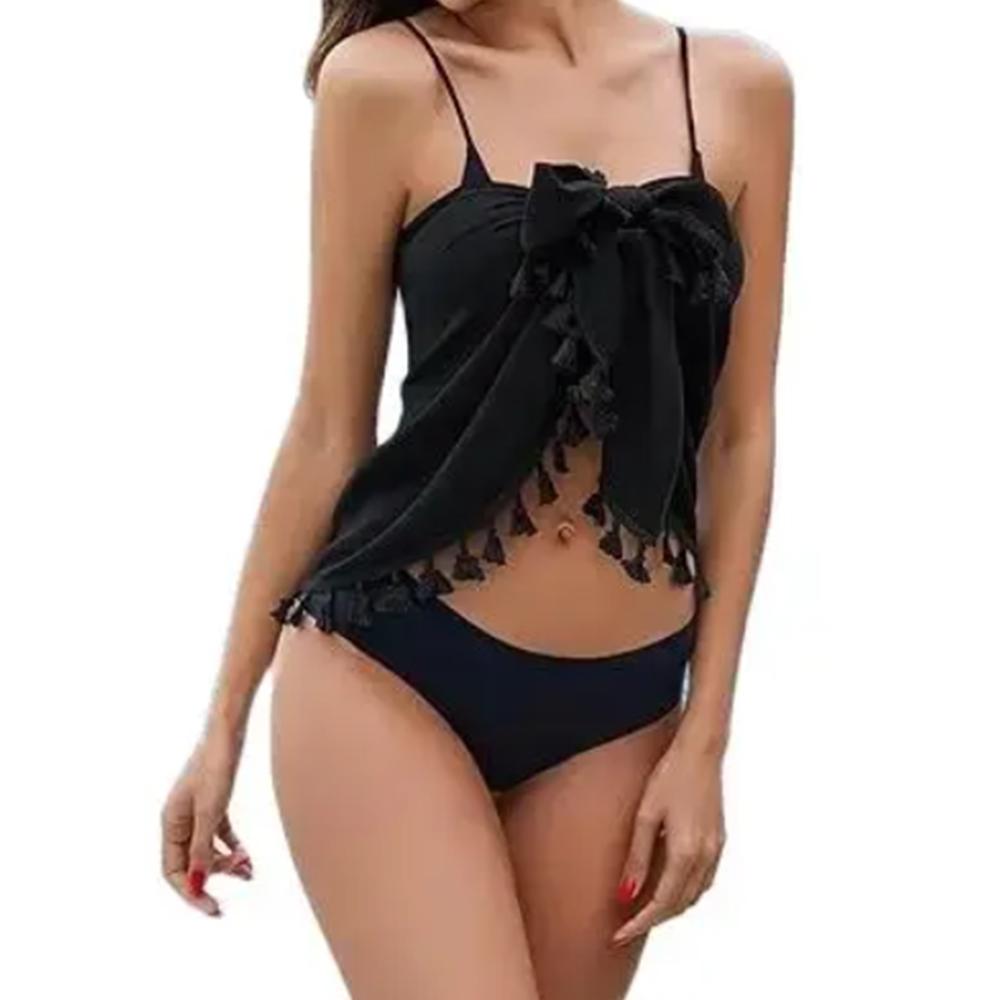 Women's Sarong Coverups Sexy Short Bathing Suit Chiffon Wrap Skirt Beach Swimsuit Cover Ups with Tassels Swimwear