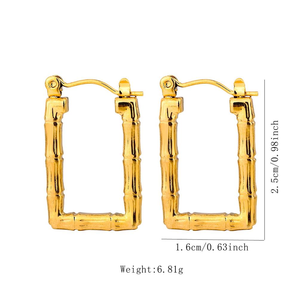 Trending Stainless Steel Chunky Round Earrings For Women 2024 New Gold Color Geometric Ear Hoops Fashion Earrings Jewelry Gift