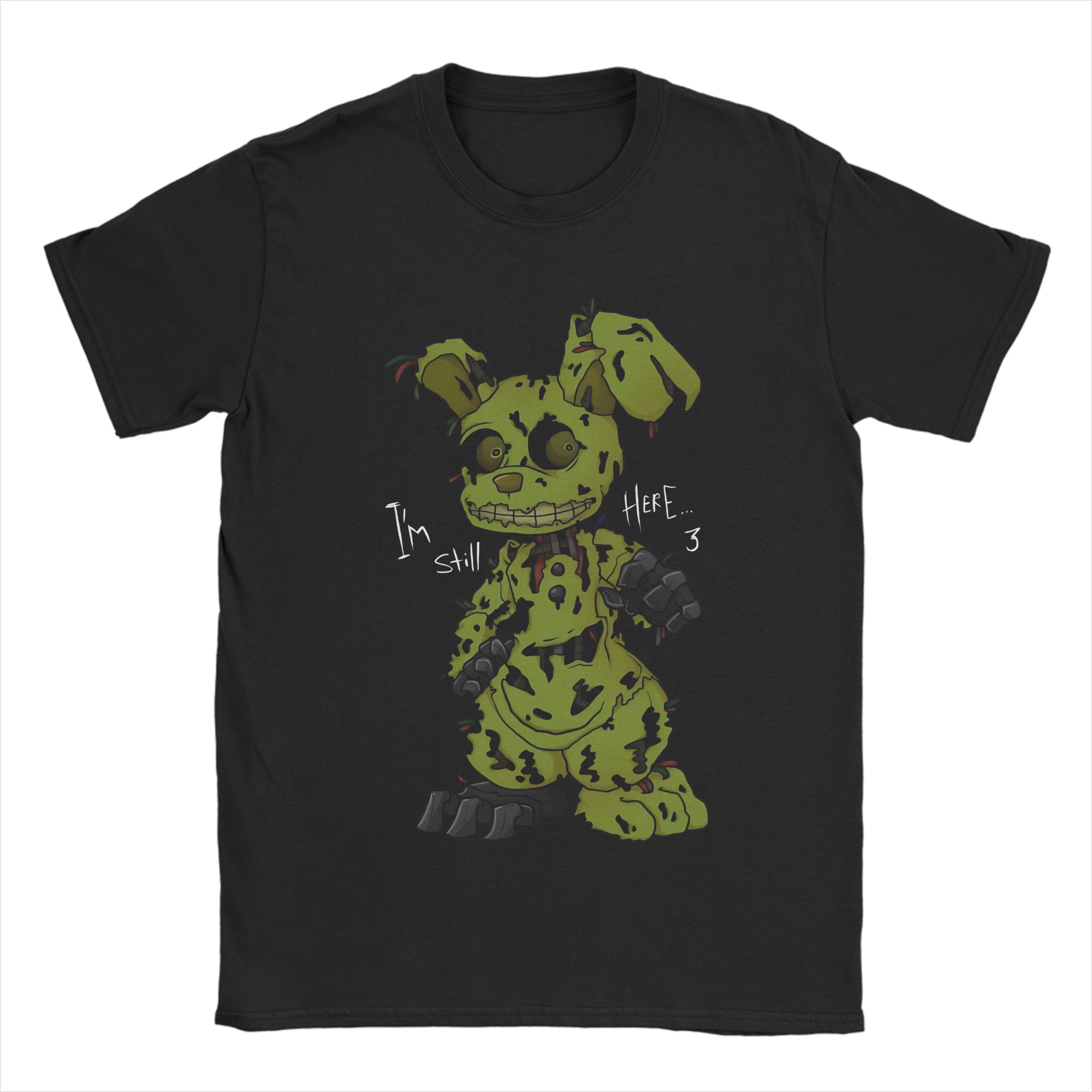 

Чоловіча футболка FNAF At Freddys Springtrap Повсякденна Чиста бавовна Футболки з коротким рукавом Круглий комір Одяг Великий розмір M