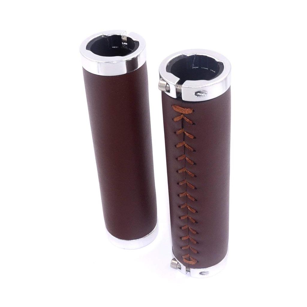 UPANBIKE Bike Leather Double Lock Grips for for Mountain Road and Fixed Gear Bikes Grips, 7/8" 22.2mm Handlebars, Bikes, Bikes, (Coffee)