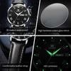 OLEVS 2920 Original Brand Quartz Watch for Man Calendar Leather Strap Waterproof Luminous Men's Busienss Dress Wristwatch