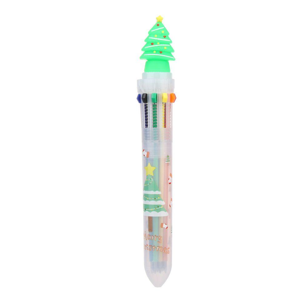 6/10Colors Cute Gifts School Cartoon Ball-point Pen Merry Christmas Xmas Stationery Santa Claus Pen