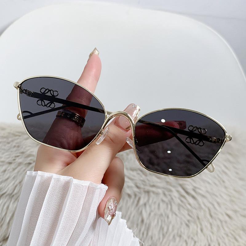 Geometric Cat Eye Sunglasses For Women With Uv400 Protection Stylish Outdoor Eyewear GoldFrameBlackGray