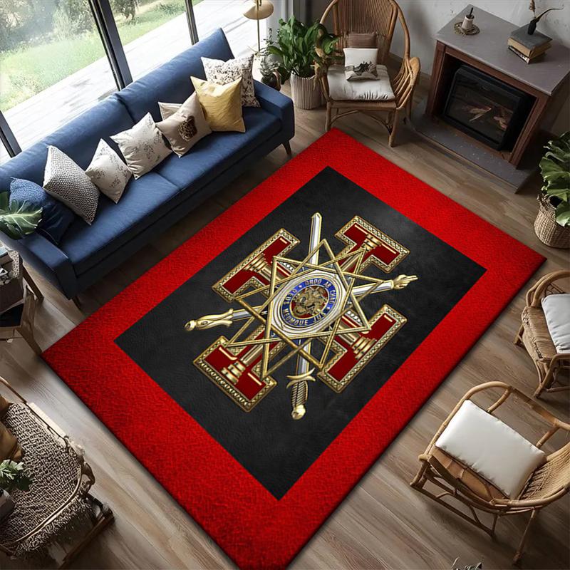 2026 New Style Modern Freemasonry Carpet Rug for Living Room Bedroom Home Sofa Decoration,Kids Play Non-slip Floor Mat
