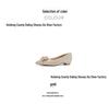Rhinestone Buckle Wedge Heel Wedding Shoes - Women's Pointed Toe Flats with Inner Height Increase.