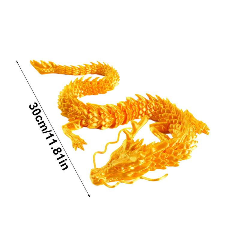 3D Printed Articulated Dragon Chinese Dragon Flexible Realistic Made Ornament Toy Model Home Office Decoration Decor Kids Gifts