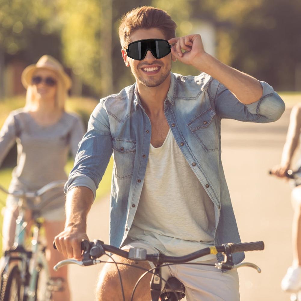 Outdoor Sports Glasses Windproof Cycling Goggles Bicycle Sunglasses for Women Men(Black FrameGray Lens )